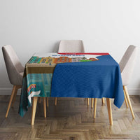 Netherlands Amsterdam Tablecloth with Colorful Canal Houses and National Flag Design - Wonder Print Shop
