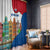 Netherlands Amsterdam Window Curtain with Colorful Canal Houses and National Flag Design - Wonder Print Shop