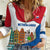 Netherlands Amsterdam Women Casual Shirt with Colorful Canal Houses and National Flag Design - Wonder Print Shop