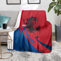 Netherlands Blanket with Lion Graphic and Dutch Flag in Red and Blue Design - Wonder Print Shop