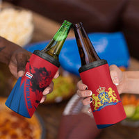 Netherlands 4 in 1 Can Cooler Tumbler with Lion Graphic and Dutch Flag in Red and Blue Design - Wonder Print Shop
