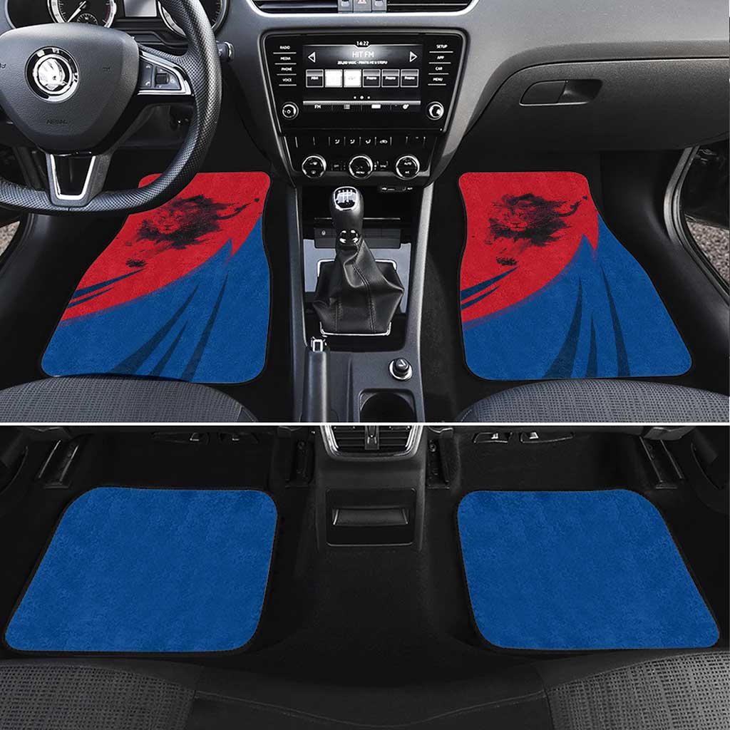 Netherlands Car Mats with Lion Graphic and Dutch Flag in Red and Blue Design - Wonder Print Shop