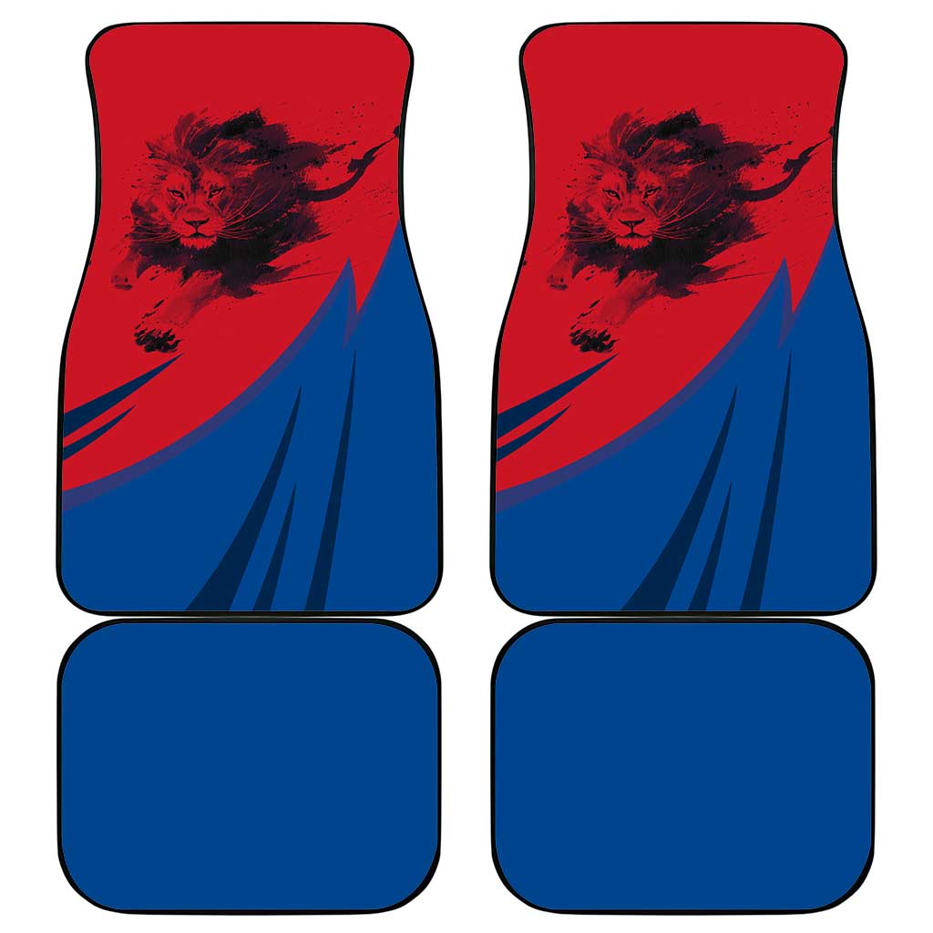 Netherlands Car Mats with Lion Graphic and Dutch Flag in Red and Blue Design - Wonder Print Shop