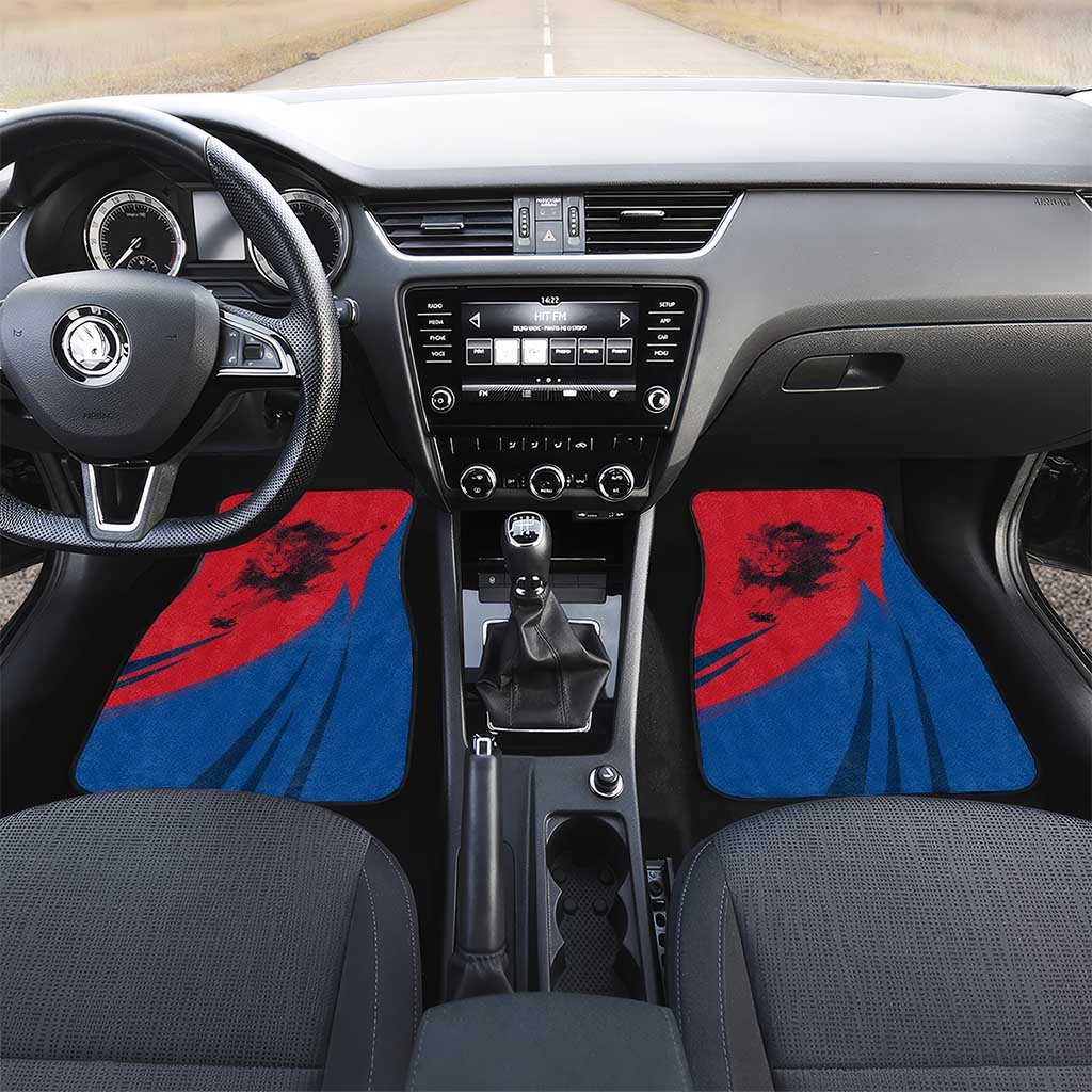 Netherlands Car Mats with Lion Graphic and Dutch Flag in Red and Blue Design - Wonder Print Shop