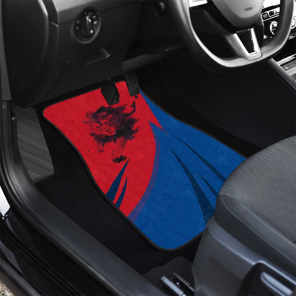 Netherlands Car Mats with Lion Graphic and Dutch Flag in Red and Blue Design - Wonder Print Shop
