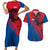 Netherlands Couples Matching Short Sleeve Bodycon Dress and Hawaiian Shirt with Lion Graphic and Dutch Flag in Red and Blue Design - Wonder Print Shop