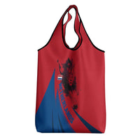 Netherlands Grocery Bag with Lion Graphic and Dutch Flag in Red and Blue Design - Wonder Print Shop