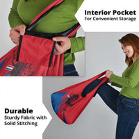 Netherlands Grocery Bag with Lion Graphic and Dutch Flag in Red and Blue Design - Wonder Print Shop