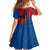 Netherlands Kid Short Sleeve Dress with Lion Graphic and Dutch Flag in Red and Blue Design - Wonder Print Shop