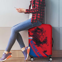 Netherlands Luggage Cover with Lion Graphic and Dutch Flag in Red and Blue Design - Wonder Print Shop