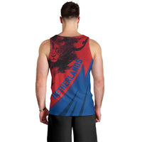 Netherlands Men Tank Top with Lion Graphic and Dutch Flag in Red and Blue Design - Wonder Print Shop