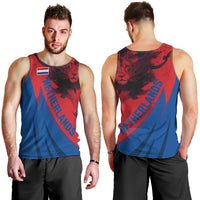 Netherlands Men Tank Top with Lion Graphic and Dutch Flag in Red and Blue Design - Wonder Print Shop