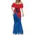 Netherlands Mermaid Dress with Lion Graphic and Dutch Flag in Red and Blue Design - Wonder Print Shop