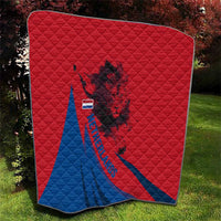 Netherlands Quilt with Lion Graphic and Dutch Flag in Red and Blue Design - Wonder Print Shop