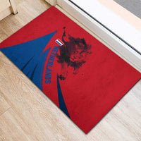 Netherlands Rubber Doormat with Lion Graphic and Dutch Flag in Red and Blue Design - Wonder Print Shop