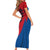 Netherlands Short Sleeve Bodycon Dress with Lion Graphic and Dutch Flag in Red and Blue Design - Wonder Print Shop