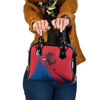 Netherlands Shoulder Handbag with Lion Graphic and Dutch Flag in Red and Blue Design - Wonder Print Shop