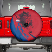 Netherlands Spare Tire Cover with Lion Graphic and Dutch Flag in Red and Blue Design - Wonder Print Shop