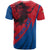 Netherlands T Shirt with Lion Graphic and Dutch Flag in Red and Blue Design - Wonder Print Shop