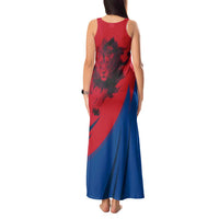 Netherlands Tank Maxi Dress with Lion Graphic and Dutch Flag in Red and Blue Design - Wonder Print Shop