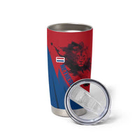 Netherlands Tumbler Cup with Lion Graphic and Dutch Flag in Red and Blue Design - Wonder Print Shop