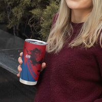 Netherlands Tumbler Cup with Lion Graphic and Dutch Flag in Red and Blue Design - Wonder Print Shop