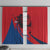Netherlands Window Curtain with Lion Graphic and Dutch Flag in Red and Blue Design - Wonder Print Shop