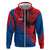 Netherlands Zip Hoodie with Lion Graphic and Dutch Flag in Red and Blue Design - Wonder Print Shop