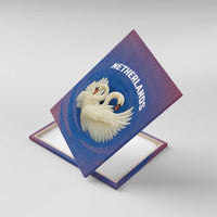 Netherlands Canvas Wall Art with Swan Couple Graphic and Dutch Flag in Gradient Red and Blue Design - Wonder Print Shop