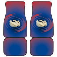 Netherlands Car Mats with Swan Couple Graphic and Dutch Flag in Gradient Red and Blue Design - Wonder Print Shop