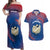 Netherlands Couples Matching Off Shoulder Maxi Dress and Hawaiian Shirt with Swan Couple Graphic and Dutch Flag in Gradient Red and Blue Design - Wonder Print Shop