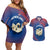 Netherlands Couples Matching Off Shoulder Short Dress and Hawaiian Shirt with Swan Couple Graphic and Dutch Flag in Gradient Red and Blue Design - Wonder Print Shop
