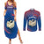 Netherlands Couples Matching Summer Maxi Dress and Long Sleeve Button Shirt with Swan Couple Graphic and Dutch Flag in Gradient Red and Blue Design - Wonder Print Shop