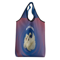 Netherlands Grocery Bag with Swan Couple Graphic and Dutch Flag in Gradient Red and Blue Design - Wonder Print Shop