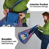 Netherlands Grocery Bag with Swan Couple Graphic and Dutch Flag in Gradient Red and Blue Design - Wonder Print Shop