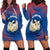 Netherlands Hoodie Dress with Swan Couple Graphic and Dutch Flag in Gradient Red and Blue Design - Wonder Print Shop