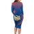 Netherlands Long Sleeve Bodycon Dress with Swan Couple Graphic and Dutch Flag in Gradient Red and Blue Design - Wonder Print Shop