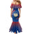 Netherlands Mermaid Dress with Swan Couple Graphic and Dutch Flag in Gradient Red and Blue Design - Wonder Print Shop