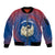 Netherlands Sleeve Zip Bomber Jacket with Swan Couple Graphic and Dutch Flag in Gradient Red and Blue Design - Wonder Print Shop