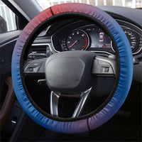 Netherlands Steering Wheel Cover with Swan Couple Graphic and Dutch Flag in Gradient Red and Blue Design - Wonder Print Shop
