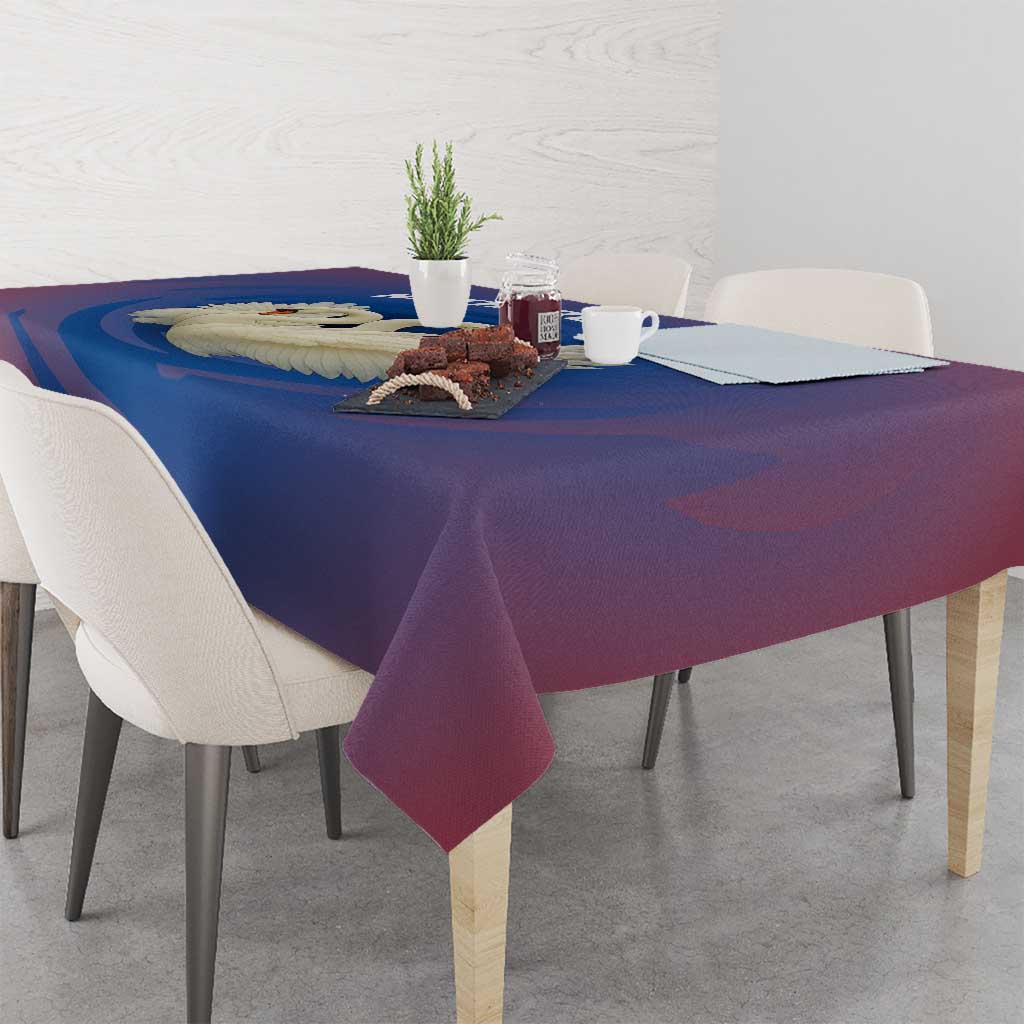 Netherlands Tablecloth with Swan Couple Graphic and Dutch Flag in Gradient Red and Blue Design - Wonder Print Shop