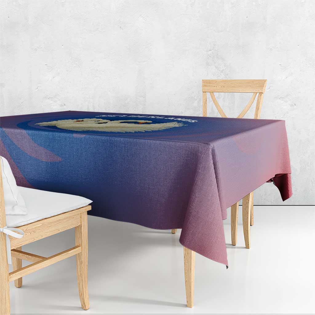 Netherlands Tablecloth with Swan Couple Graphic and Dutch Flag in Gradient Red and Blue Design - Wonder Print Shop