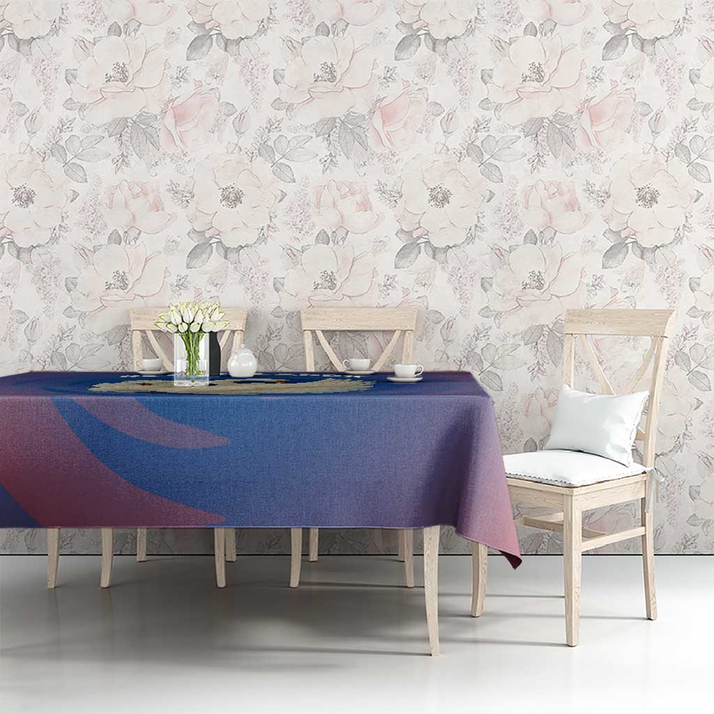 Netherlands Tablecloth with Swan Couple Graphic and Dutch Flag in Gradient Red and Blue Design - Wonder Print Shop