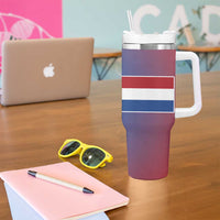 Netherlands Tumbler With Handle with Swan Couple Graphic and Dutch Flag in Gradient Red and Blue Design - Wonder Print Shop