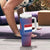 Netherlands Tumbler With Handle with Swan Couple Graphic and Dutch Flag in Gradient Red and Blue Design - Wonder Print Shop