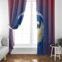 Netherlands Window Curtain with Swan Couple Graphic and Dutch Flag in Gradient Red and Blue Design - Wonder Print Shop