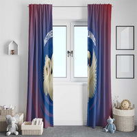 Netherlands Window Curtain with Swan Couple Graphic and Dutch Flag in Gradient Red and Blue Design - Wonder Print Shop