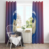 Netherlands Window Curtain with Swan Couple Graphic and Dutch Flag in Gradient Red and Blue Design - Wonder Print Shop
