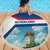 Netherlands Beach Blanket Dutch Windmill and Tulip Field Landscape in National Flag Colors - Wonder Print Shop