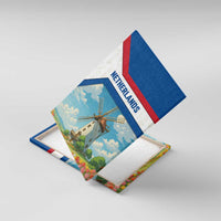 Netherlands Canvas Wall Art Dutch Windmill and Tulip Field Landscape in National Flag Colors - Wonder Print Shop